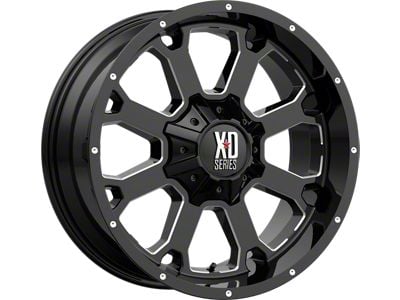 XD Buck 25 Gloss Black Milled Wheel; 20x10; -24mm Offset (99-04 Jeep Grand Cherokee WJ)