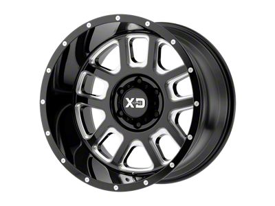 XD Delta Gloss Black Milled Wheel; 20x12; -44mm Offset (05-10 Jeep Grand Cherokee WK)