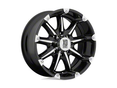 XD Badlands Gloss Black Machined Wheel; 20x9; -12mm Offset (18-25 Jeep Wrangler JL)
