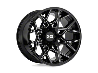 XD Chopstix Gloss Black Milled Wheel; 20x12; -44mm Offset (18-25 Jeep Wrangler JL)