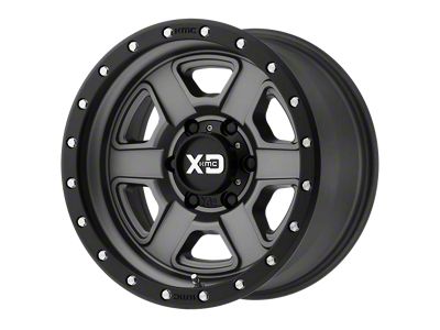 XD Fusion Off-Road Satin Gray with Satin Black Lip Wheel; 17x9; -12mm Offset (18-25 Jeep Wrangler JL)