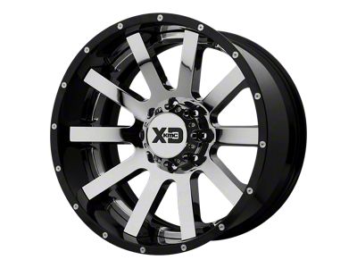 XD Heist Chrome Center with Gloss Black Milled Lip Wheel; 20x10; -18mm Offset (18-25 Jeep Wrangler JL)