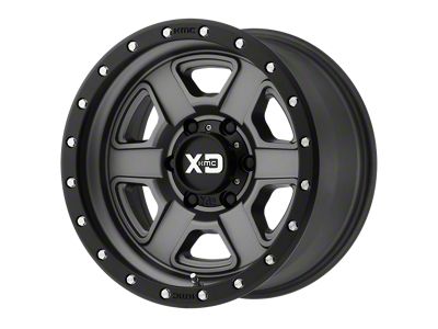 XD Fusion Off-Road Satin Gray with Satin Black Lip Wheel; 18x9; 0mm Offset (07-18 Jeep Wrangler JK)