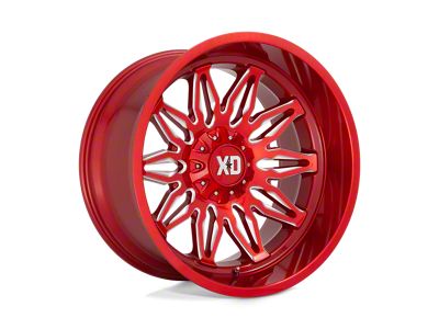 XD Gunner Candy Red Milled Wheel; 22x12; -44mm Offset (07-18 Jeep Wrangler JK)