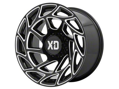 XD Onslaught Gloss Black Milled Wheel; 17x9; -12mm Offset (07-18 Jeep Wrangler JK)