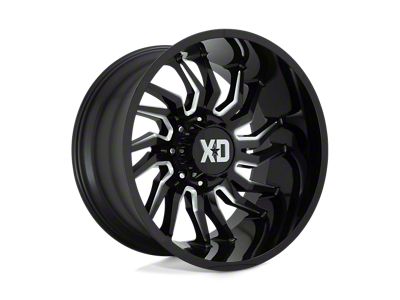 XD Tension Gloss Black Milled Wheel; 20x10; -18mm Offset (07-18 Jeep Wrangler JK)