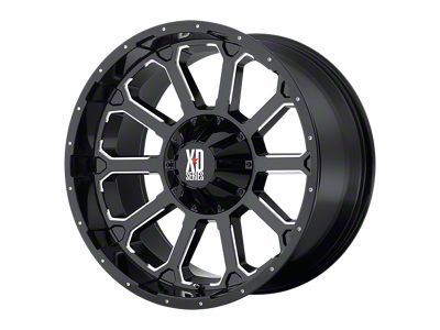 XD Bomb Gloss Black with Milled Accents Wheel; 18x9; 0mm Offset (18-25 Jeep Wrangler JL)