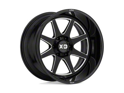 XD Pike Gloss Black Milled Wheel; 20x9; 0mm Offset (18-25 Jeep Wrangler JL)