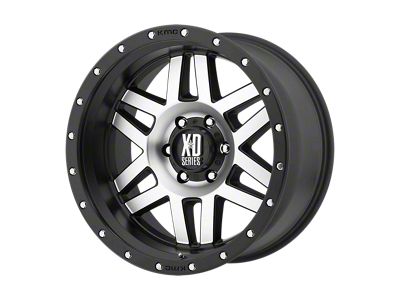 XD Machete Machined Face with Black Ring Wheel; 17x9; -12mm Offset (18-25 Jeep Wrangler JL)