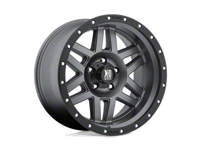 XD Machete Matte Gray with Black Ring Wheel; 18x9; 18mm Offset (18-25 Jeep Wrangler JL)