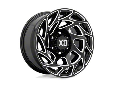 XD Onslaught Gloss Black Milled Wheel; 20x12; -44mm Offset (18-25 Jeep Wrangler JL)