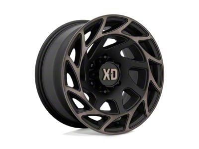 XD Onslaught Satin Black with Bronze Tint Wheel; 22x12; -44mm Offset (18-25 Jeep Wrangler JL)