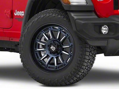 XD Phoenix Metallic Blue Milled with Black Lip Wheel; 20x9; 18mm Offset (18-25 Jeep Wrangler JL)