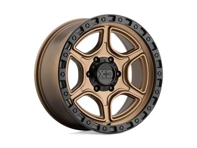 XD Portal Satin Bronze with Satin Black Lip Wheel; 17x9; -12mm Offset (18-25 Jeep Wrangler JL)