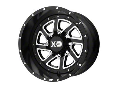 XD Recoil Satin Black Milled with Reversible Ring Wheel; 20x12; -44mm Offset (18-25 Jeep Wrangler JL)