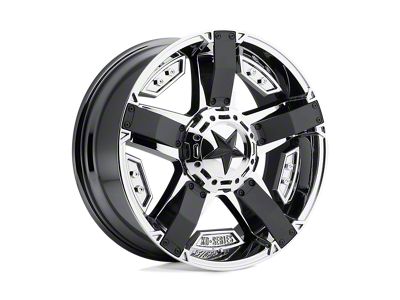 XD Rockstar II PVD Chrome with Matte Black Accents Wheel; 20x9; 0mm Offset (97-06 Jeep Wrangler TJ)