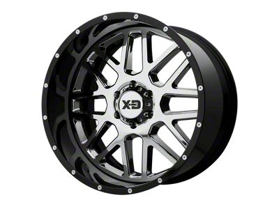 XD Grenade Chrome with Gloss Black Milled Lip 6-Lug Wheel; 22x10; -18mm Offset (16-23 Tacoma)