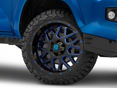 XD Grenade Satin Black Milled with Blue Clear Coat 6-Lug Wheel; 20x9; 0mm Offset (16-23 Tacoma)