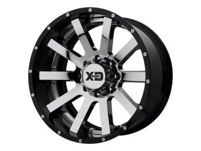 XD Heist Chrome Center with Gloss Black Milled Lip 6-Lug Wheel; 20x10; -18mm Offset (16-23 Tacoma)