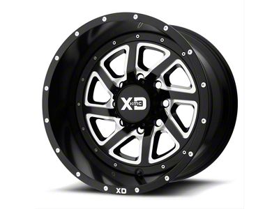 XD Recoil Satin Black Milled with Reversible Ring 6-Lug Wheel; 17x9; -12mm Offset (16-23 Tacoma)