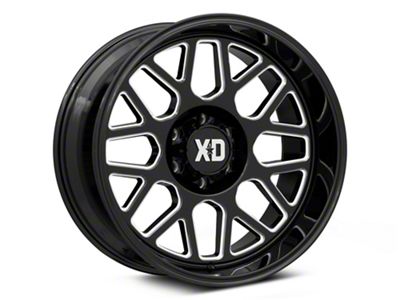 XD Grenade 2 Gloss Black Milled 6-Lug Wheel; 20x10; -18mm Offset (17-24 Titan)