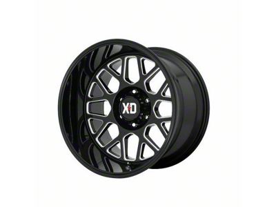 XD Grenade 2 Gloss Black Milled 6-Lug Wheel; 20x9; 18mm Offset (17-24 Titan)