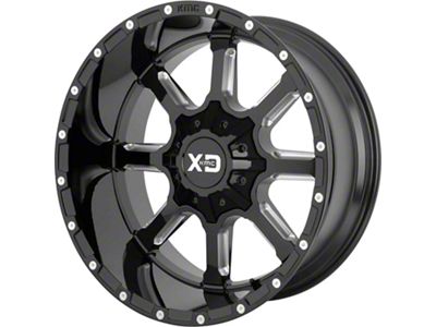 XD Mammoth Gloss Black Milled 6-Lug Wheel; 20x10; -18mm Offset (17-24 Titan)
