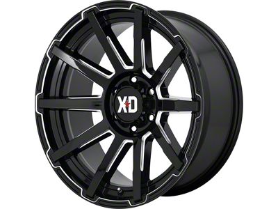 XD Outbreak Gloss Black Milled 6-Lug Wheel; 18x9; 0mm Offset (17-24 Titan)