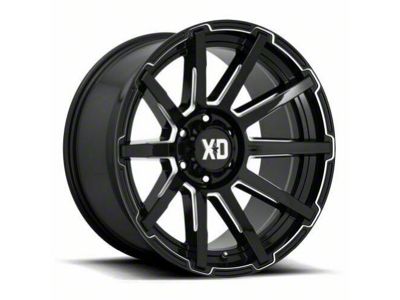 XD Outbreak Gloss Black Milled 6-Lug Wheel; 20x9; 30mm Offset (17-24 Titan)