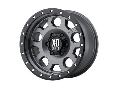 XD Enduro Pro Matte Gray with Black Reinforcing Ring 6-Lug Wheel; 18x9; 18mm Offset (16-24 Titan XD)