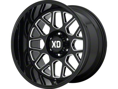 XD Grenade 2 Gloss Black Milled 6-Lug Wheel; 20x9; 0mm Offset (16-24 Titan XD)