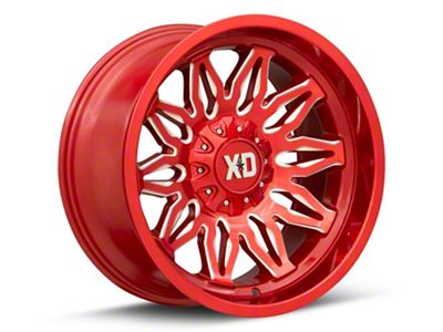 XD Gunner Candy Red Milled 6-Lug Wheel; 20x10; -18mm Offset (16-24 Titan XD)