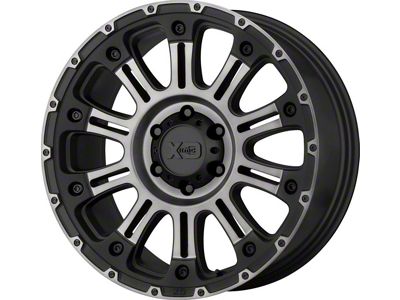 XD Hoss II Satin Black Machined Gray Tint 6-Lug Wheel; 18x9; 18mm Offset (16-24 Titan XD)