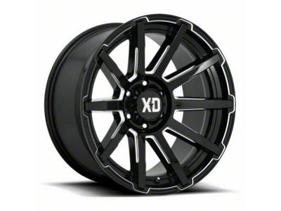 XD Outbreak Gloss Black Milled 6-Lug Wheel; 18x9; 12mm Offset (16-24 Titan XD)