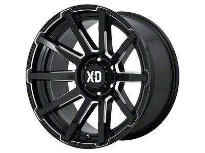 XD Outbreak Gloss Black Milled 6-Lug Wheel; 22x10; 12mm Offset (16-24 Titan XD)