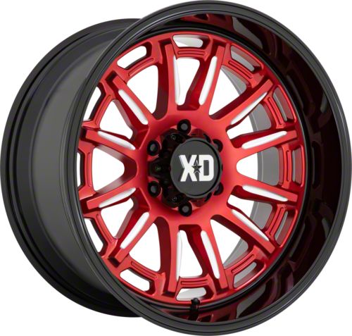 XD Titan XD Phoenix Candy Red Milled with Black Lip 6-Lug Wheel; 20x10 ...