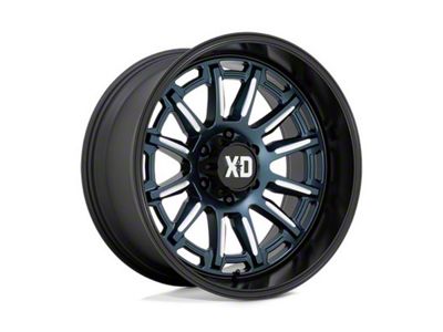 XD Phoenix Metallic Blue Milled with Black Lip 6-Lug Wheel; 20x9; 0mm Offset (16-24 Titan XD)