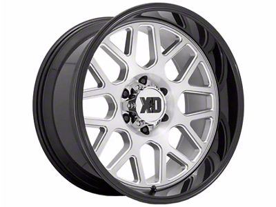 XD Grenade 2 Brushed Milled with Gloss Black Lip 6-Lug Wheel; 22x10; -18mm Offset (22-25 Tundra)