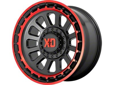 XD Omega Satin Black Machined with Red Tint 6-Lug Wheel; 17x9; 0mm Offset (22-25 Tundra)