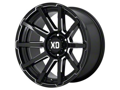 XD Outbreak Gloss Black Milled 5-Lug Wheel; 18x9; 0mm Offset (14-21 Tundra)