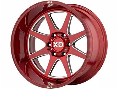 XD Pike Brushed Red Milled 6-Lug Wheel; 20x9; 0mm Offset (22-25 Tundra)