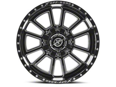 XF Offroad XF-225 Gloss Black Milled 6-Lug Wheel; 20x12; -44mm Offset (05-15 Tacoma)