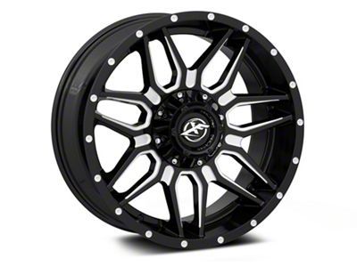 XF Offroad XF-222 Gloss Black Milled 5-Lug Wheel; 20x9; 0mm Offset (07-13 Tundra)