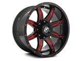 XF Offroad XF-215 Gloss Black Red Milled 5-Lug Wheel; 20x10; -24mm Offset (14-21 Tundra)