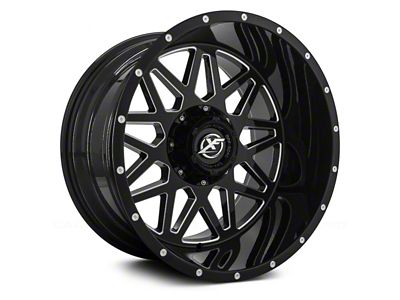 XF Offroad XF-211 Gloss Black Milled 6-Lug Wheel; 20x9; 0mm Offset (24-25 Tacoma)
