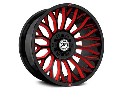 XF Offroad XF-237 Gloss Black with Red Windows 6-Lug Wheel; 20x10; -12mm Offset (24-25 Tacoma)