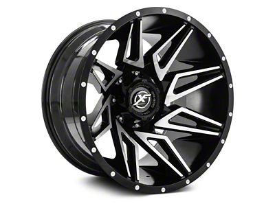 XF Offroad XF-218 Gloss Black Machined 6-Lug Wheel; 20x9; 12mm Offset (25-26 4Runner)