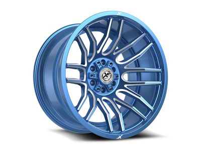 XF Offroad XF-232 Anodized Blue and Milled 6-Lug Wheel; 22x12; -44mm Offset (25-26 4Runner)