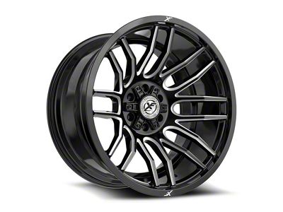 XF Offroad XF-232 Gloss Black and Milled 6-Lug Wheel; 17x9; 0mm Offset (25-26 4Runner)