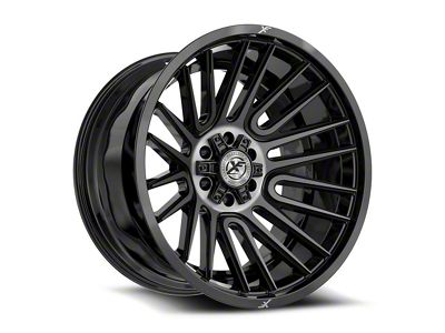 XF Offroad XF-234 Gloss Black and Brushed Double Dark Tint 6-Lug Wheel; 17x9; 12mm Offset (25-26 4Runner)